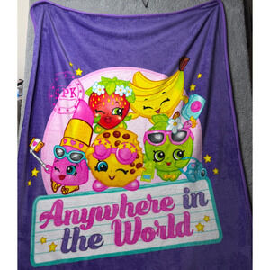 Shopkins Blanket Purple Anywhere in the World Rare